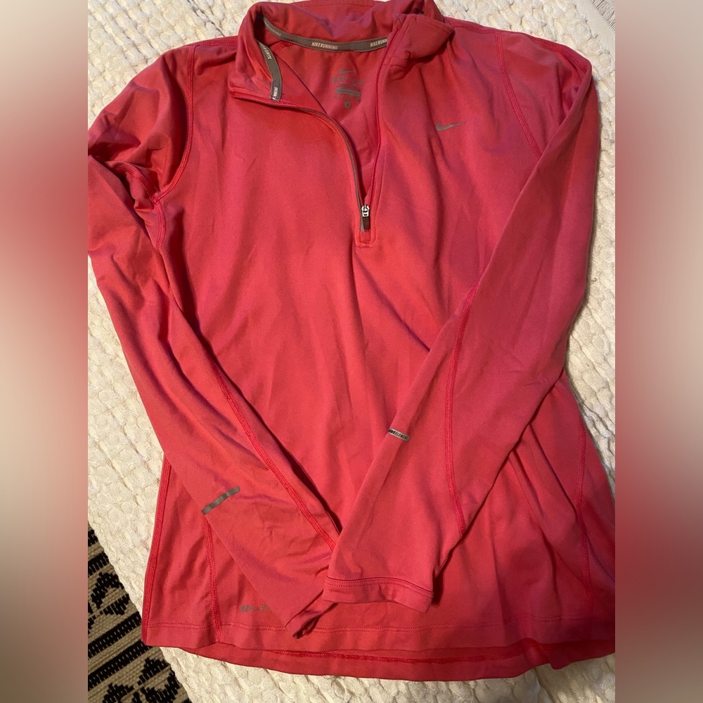 Nike Pink Dri-fit Pullover Zip Jacket in Size Small
